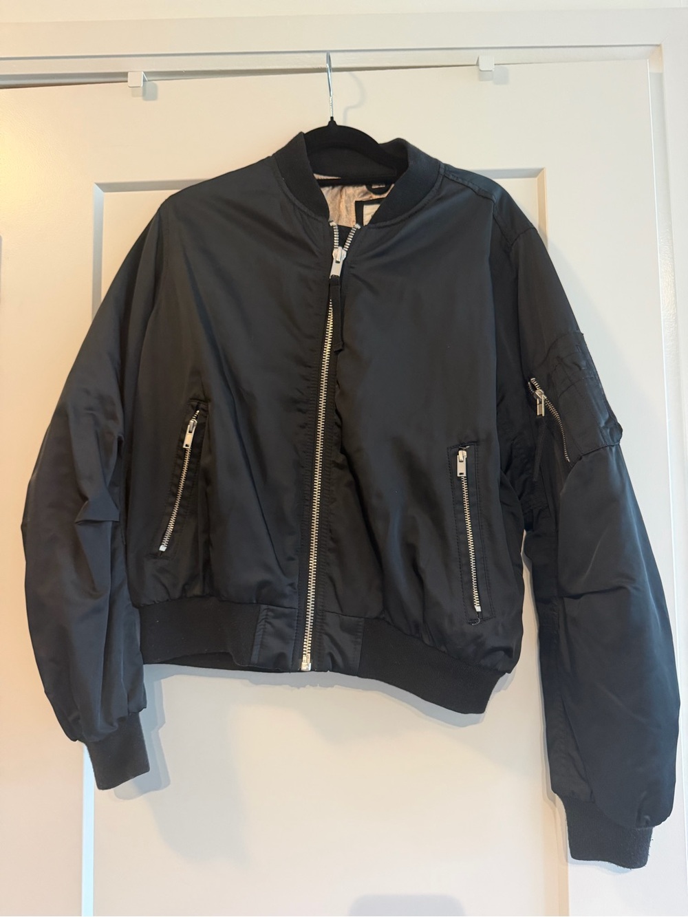 GAP Black Bomber Jacket with Zip Pockets